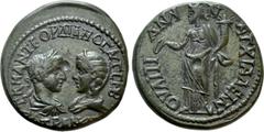 Roman Provincial Coins THRACE. Anchialus. Gordian III, with Tranquillina (238-244). Ae. Obv: AVT K M ANT ΓOPΔIANOC AVΓ CEB / TPANKVΛΛEINA. Draped busts of Gordian, laureate and cuirassed, and Tranquil