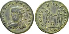 Roman Imperial Coins TACITUS (275-276). Antoninianus. Serdica. Obv: IMP C M CL TACUTVS AVG. Radiate bust left, with slight drapery. Rev: CONSERVAT MILIT / A / KA. Mars, holding spear, standing right a