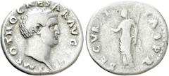 Roman Imperial Coins OTHO (69). Denarius. Rome. Obv: IMP M OTHO CAESAR AVG TR P. Bare head right. Rev: SECVRITAS PR. Securitas standing left, holding wreath and sceptre. RIC² 8. Condition: Near very f