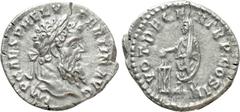 Roman Imperial Coins PERTINAX (192-193). Denarius. Rome. Obv: IMP CAES P HELV PERTIN AVG. Laureate head right. Rev: VOT DECEN TR P COS II. Pertinax standing left, sacrificing out of patera over lighte