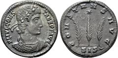 Roman Imperial Coins CONSTANS (337-350). Siliqua. Siscia. Obv: FL IVL CONSTANS PF AVG. Diademed, draped and cuirassed bust right. Rev: CONSTANS AVG / SIS. Three palm branches, star above. RIC 68. Cond