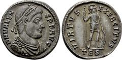 Roman Imperial Coins VALENS (364-378). Light Miliarense. Thessalonica. Obv: DN VALENS PF AVG. Diademed, draped and cuirassed bust right. Rev: VIRTVS EXERCITVS / TES. Emperor standing facing, head righ