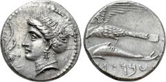 Greek Coins PAPHLAGONIA. Sinope. Drachm. Persian Satrap Abdssn (circa 360-330 BC). Obv: Head of Nymph left, with hair in sakkos; aphlaston before. Rev: Sea eagle on dolphin left; Aramaic legend. SNG S