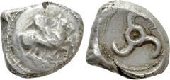 Greek Coins DYNASTS OF LYCIA. Khinakha (Circa 470-440 BC). Stater. Uncertain mint, possibly Limyra. Obv: Pegasos rearing right; monogram below. Rev: Triskeles; monogram around; all within incuse circl