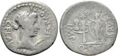 Roman Republican Coins BRUTUS. Denarius (42 BC). Military mint traveling with Brutus in Lycia. Obv: C FLAV HEMIC LEG PRO PR. Draped bust of Apollo right; lyre to right. Rev: Q CAEP BRVT IMP. Victory s