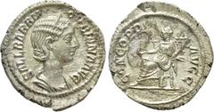 Roman Imperial Coins ORBIANA (Augusta, 225-227). Denarius. Rome. Obv: SALL BARBIA ORBIANA AVG. Draped bust right, wearing stephane. Rev: CONCORDIA AVGG. Concordia seated left on throne, holding patera
