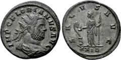 Roman Imperial Coins FLORIANUS (276). Antoninianus. Rome. Obv: IMP C FLORIANVS AVG. Radiate, draped and cuirassed bust right. Rev: SALVS AVG / XXI Δ. Salus standing left feeding snake coiled around al
