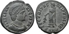 Roman Imperial Coins HELENA (Augusta, 324-329). Follis. Heraclea. Obv: FL HELENA AVGVSTA. Diademed and draped bust right. Rev: SECVRITAS REI PVBLICE / SMH B. Securitas standing left with branch. RIC 7