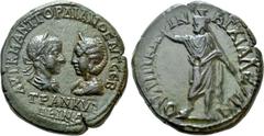 Roman Provincial Coins THRACE. Anchialus. Gordian III with Tranquillina (238-244). Ae. Obv: AVT K M ANT ΓOPΔIANOC AVΓ CЄB / TPANKVΛΛEINA. Draped busts of Gordian, laureate and cuirassed, and Tranquill