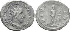 Roman Imperial Coins AEMILIAN (253). Antoninianus. Rome. Obv: IMP AEMILIANVS PIVS FEL AVG. Radiate, draped and cuirassed bust right. Rev: ERCVL VICTORI. Hercules standing right, leaning on club, holdi