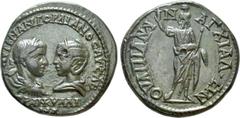 Roman Provincial Coins THRACE. Anchialus. Gordian III with Tranquillina (238-244). Ae. Obv: ΑVΤ Κ Μ ΑΝΤ ΓΟΡΔΙΑΝΟϹ ΑVΓ ϹΑΒ ΤΡΑΝΚVΛΛΙΝΑ. Draped busts of Gordian, laureate, draped and cuirassed, and Tran