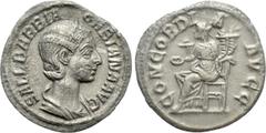 Roman Imperial Coins ORBIANA (Augusta, 225-227). Denarius. Rome. Obv: SALL BARBIA ORBIANA AVG. Draped bust right, wearing stephane. Rev: CONCORDIA AVGG. Concordia seated left on throne, holding patera