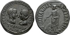 Roman Provincial Coins THRACE. Anchialus. Gordian III, with Tranquillina (238-244). Ae Obv: AVT K M ANT ΓOPΔIANOC AVΓ CЄB / TPANKVΛΛЄINA. Draped busts of Gordian, laureate, draped and cuirassed, and T