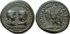 Roman Provincial Coins THRACE. Anchialus. Gordian III, with Tranquillina (238-244). Ae Obv: AVT K M ANT ΓΟΡΔΙΑΝΟC AVΓ CAB / TRANKVΛΛINA. Draped busts of Gordian, laureate, draped and cuirassed, and Tr