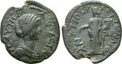 Roman Provincial Coins PISIDIA. Antioch. Plautilla (Augusta, 202-205). Ae Obv: PLAVTILLA AVGVSTA. Draped bust right. Rev: FORTVNA COL ANTIOCH. Tyche standing left, holding branch and cornucopia. Krzyź