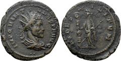 Roman Imperial Coins QUINTILLUS (270). Antoninianus. Cyzicus Obv: IMP QVINTILLVS P F AVG. Radiate, draped and cuirassed bust right; two pellets below. Rev: FIDES MILITVM. Fides standing facing, head l