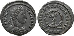Roman Imperial Coins CRISPUS (Caesar, 316-326). Follis. Heraclea Obv: CRISPVS NOB CAES. Laureate, draped and cuirassed bust right. Rev: DOMINOR • NOSTROR • CAESS. VOT / X / star in three lines within 