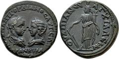 Roman Provincial Coins THRACE. Anchialus. Gordian III, with Tranquillina (238-244). Ae. Obv: AVT K M ANT ΓOPΔIANOC AVΓ CAB / TPANKVΛΛINA. Draped busts of Gordian, laureate and cuirassed, and Tranquill
