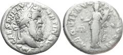 Roman Imperial Coins PERTINAX (193). Denarius. Rome. Obv: IMP CAES P HELV PERTIN AVG. Laureate head right. Rev: AEQVIT AVG TR P COS II. Aequitas standing left, holding scales and cornucopia. RIC 1a. C