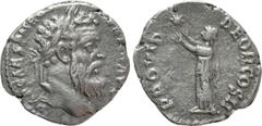 Roman Imperial Coins PERTINAX (193). Denarius. Rome. Obv: IMP CAES P HELV PERTIN AVG. Laureate head right. Rev: PROVID DEOR COS II. Providentia standing left, raising hands toward star to upper left. 