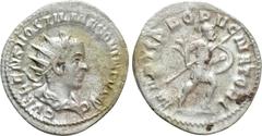 Roman Imperial Coins HOSTILIAN (Caesar, 250-251). Antoninianus. Rome. Obv: C VALENS HOSTIL MES QVINTVS N C. Radiate, draped and cuirassed bust right. Rev: MARTI PROPVGNATORI. Mars advancing right, hol