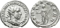 Roman Imperial Coins AEMILIAN (253). Antoninianus. Rome. Obv: IMP AEMILIANVS PIVS FEL AVG. Radiate, draped and cuirassed bust right. Rev: ROMAE AETERN. Roma standing left, holding sceptre and phoenix 