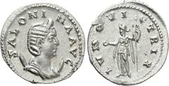 Roman Imperial Coins SALONINA (Augusta, 254-268). Antoninianus. Rome. Obv: SALONINA AVG. Diademed and draped bust right, set on crescent. Rev: IVNO VICTRIX. Juno standing left, holding sceptre and pat