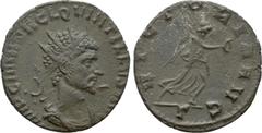 Roman Imperial Coins QUINTILLUS (270). Antoninianus. Rome. Obv: IMP C M AVR CL QVINTILLVS AVG. Radiate, draped and cuirassed bust right. Rev: VICTORIA AVG / Γ. Victory advancing right, holding wreath 