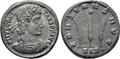 Roman Imperial Coins CONSTANS (337-350). Siliqua. Siscia. Obv: FL IVL CONSTANS PF AVG. Diademed, draped and cuirassed bust right. Rev: CONSTANS AVG / SIS. Three palm branches, star above. RIC 68. Cond