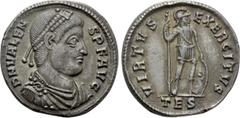 Roman Imperial Coins VALENS (364-378). Light Miliarense. Thessalonica. Obv: DN VALENS PF AVG. Diademed, draped and cuirassed bust right. Rev: VIRTVS EXERCITVS / TES. Emperor standing facing, head righ