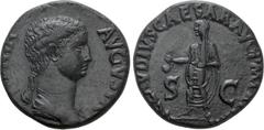 Roman Imperial Coins ANTONIA II (Augusta, 37 & 41). Dupondius. Rome. Obv: ANTONIA AVGVSTA. Draped bust right. Rev: TI CLAVDIVS CAESAR AVG P M TR P IMP / S - C. Claudius standing left, veiled, holding 
