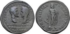Roman Provincial Coins MOESIA INFERIOR. Marcianopolis. Macrinus, with Diadumenian (217-218). Ae Pentassarion. Pontianus, legatus consularis. Obv: AY K OΠΠEΛ CEVH MAKPEINOC K M OΠΠEΛ ANTΩNINOC ΔIAΔOVME