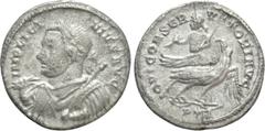 Roman Imperial Coins LICINIUS I (308-324). BI Argenteus. Treveri. Obv: IMP LICINIVS AVG. Laureate, draped and cuirassed bust left, holding mappa and sceptre. Rev: IOVI CONSERVATORI AVG / PTR. Licinius