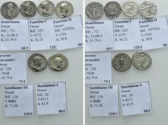 Group Lots 5 Roman Coins; Maximinus Thrax, Domitian etc. Obv: . Rev: . . Condition: See picture. Weight: g. Diameter: mm.
