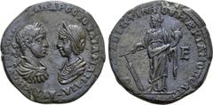 Roman Provincial Coins MOESIA INFERIOR. Marcianopolis. Severus Alexander with Julia Mamaea (222-235). Ae Pentassarion. Umbrius Tereventinus, legatus consularis. Obv: AYT K M AY CEYH AΛEΖANΔPOC IOVΛIA 
