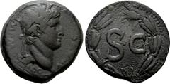 Roman Provincial Coins SELEUCIS & PIERIA. Antioch. Otho (69). Ae As. Obv: IMP M OTHO CAE AVG. Laureate head right. Rev: Large S C within wreath. RPC I 4320; McAlee 320c. Condition: Fine. Weight: 13.01