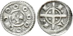 Medieval Coins LOWLANDS. Vlaanderen. Graafschap. Denier (1220-1253). Rijsel (Lille). Obv: Fleur-de-lis within circle; eight annulets around. Rev: L I L A. Cross with circle; pellet in each quarter. Gh