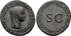 Roman Imperial Coins GERMANICUS (Died 19). As. Rome. Struck under Claudius. Obv: GERMANICVS CAESAR TI AVG F DIVI AVG N. Bare head right. Rev: TI CLAVDIVS CAESAR AVG GERM P M TR P IMP P P. Large S C. R