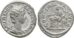Roman Imperial Coins ORBIANA (Augusta, 225-227). Denarius. Rome. Obv: SALL BARBIA ORBIANA AVG. Draped bust right, wearing stephane. Rev: CONCORDIA AVGG. Concordia seated left on throne, holding patera