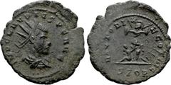 Roman Imperial Coins CLAUDIUS II GOTHICUS (268-270). Antoninianus. Cyzicus. Obv: IMP CLAVDIVS AVG. Radiate, draped and cuirassed bust right; two pellets below. Rev: VICTORIAE GOTHIC / SPQR. Trophy; bo