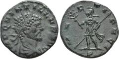 Roman Imperial Coins QUINTILLUS (270). Antoninianus. Mediolanum. Obv: IMP QVINTILLVS AVG. Radiate, draped and cuirassed bust right. Rev: MARTI PACI / P. Mars standing facing, head left, holding spear 