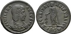 Roman Imperial Coins HELENA (Augusta, 324-328/30). Follis. Siscia. Obv: FL HELENA AVGVSTA. Diademed and mantled bust right. Rev: SECVRITAS REIPVBLICE / Γ SIS (double crescent). Securitas standing left