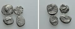 Group Lots 4 Greek Staters and Tetradrachms. Obv: . Rev: . . Condition: See picture. Weight: g. Diameter: mm.