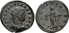 Roman Imperial Coins FLORIANUS (276). Antoninianus. Rome. Obv: IMP C FLORIANVS AVG. Radiate, draped and cuirassed bust right. Rev: LAETITIA FVND / XXIB. Laetitia standing left, holding wreath and anch