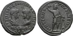 Roman Provincial Coins MOESIA INFERIOR. Tomis. Philip I the Arab with Otacilia Severa (244-249). Ae. Obv: AVT M IOVΛ ΦΙΛΙΠΠΟC AVΓ M WTA CEBHRA CEB. Laureate, draped and cuirassed bust of Philip and dr