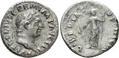 Roman Imperial Coins VITELLIUS (69). Denarius. Rome. Obv: A VITELLIVS GERM IMP AVG TR P. Laureate head right. Rev: LIBERTAS RESTITVTA. Libertas standing facing, head right, holding pileus and long rod