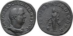 Roman Imperial Coins BALBINUS (238). Sestertius. Rome. Obv: IMP CAES D CAE L BALBINVS AVG. Laureate, draped and cuirassed bust right. Rev: PROVIDENTIA DEORVM / S - C. Providentia standing left, holdin