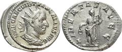 Roman Imperial Coins TREBONIANUS GALLUS (252-253). Antoninianus. Rome. Obv: IMP CAE C VIB TREB GALLVS AVG. Radiate, draped and cuirassed bust right. Rev: LIBERTAS AVGG. Libertas standing left, holding
