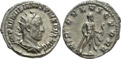 Roman Imperial Coins AEMILIAN (253). Antoninianus. Rome. Obv: IMP AEMILIANVS PIVS FEL AVG. Radiate, draped and cuirassed bust right. Rev: ERCVL VICTORI. Hercules standing right, leaning on club, holdi