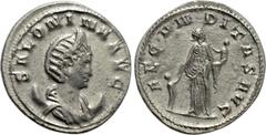 Roman Imperial Coins SALONINA (Augusta, 254-268). Antoninianus. Mediolanum. Obv: SALONINA AVG. Diademed and draped bust right, set on crescent. Rev: FECVNDITAS AVG. Fecunditas standing facing, head ri